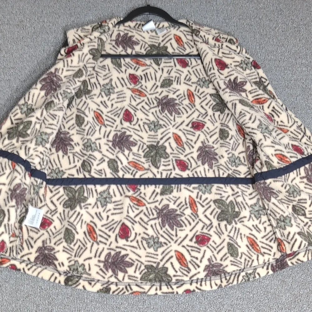 Vintage 1997 The North Face Fall Leaves Fleece Vest Size Large Cinchable 🍂 - Picture 7 of 10
